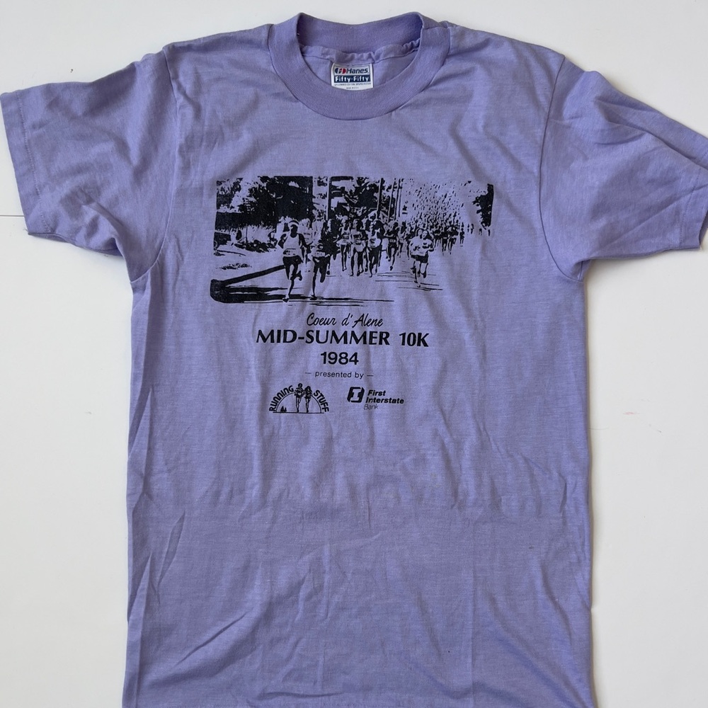 Hanes Lavender Short-Sleeve Mid-Summer 10K Graphic Tee